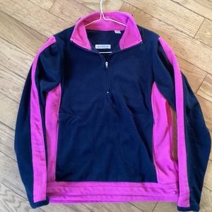 Aurea warm Fleece 1/4 zip sweater navy/pink, great quality, S